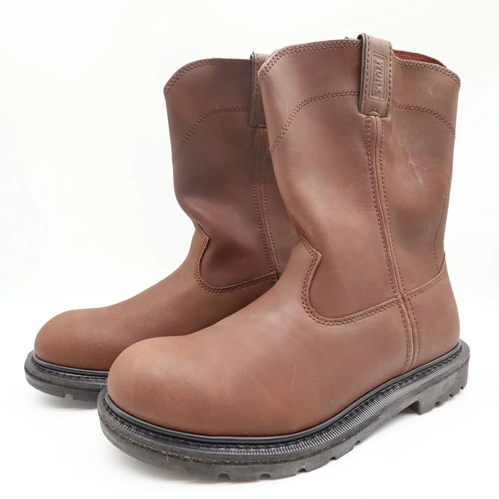 WORX Modern 5701 Steel Toe Work Boots Mens 12 Brown Leather NWT NIB